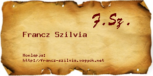 Francz Szilvia névjegykártya